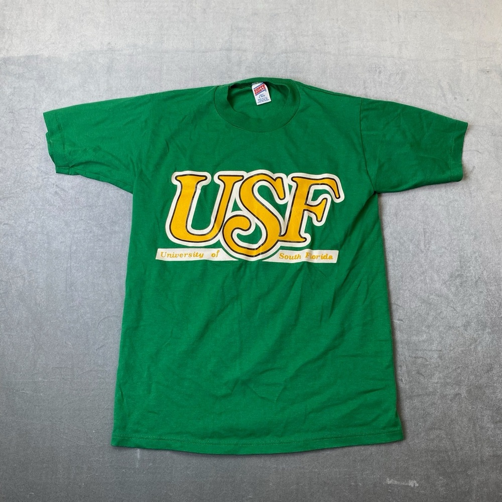 VTG‎ USF University of South Florida Graphic T Shirt Green Size Medium